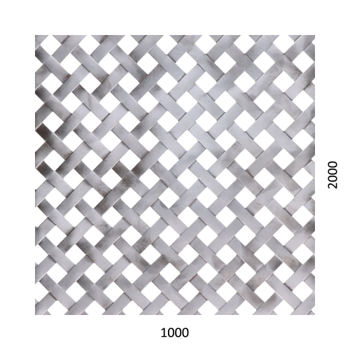 Děrovaný plech - tkanina Zn, otvor: 10x10 mm, rozteč: 18 mm, (2000x1000x1,0 mm)